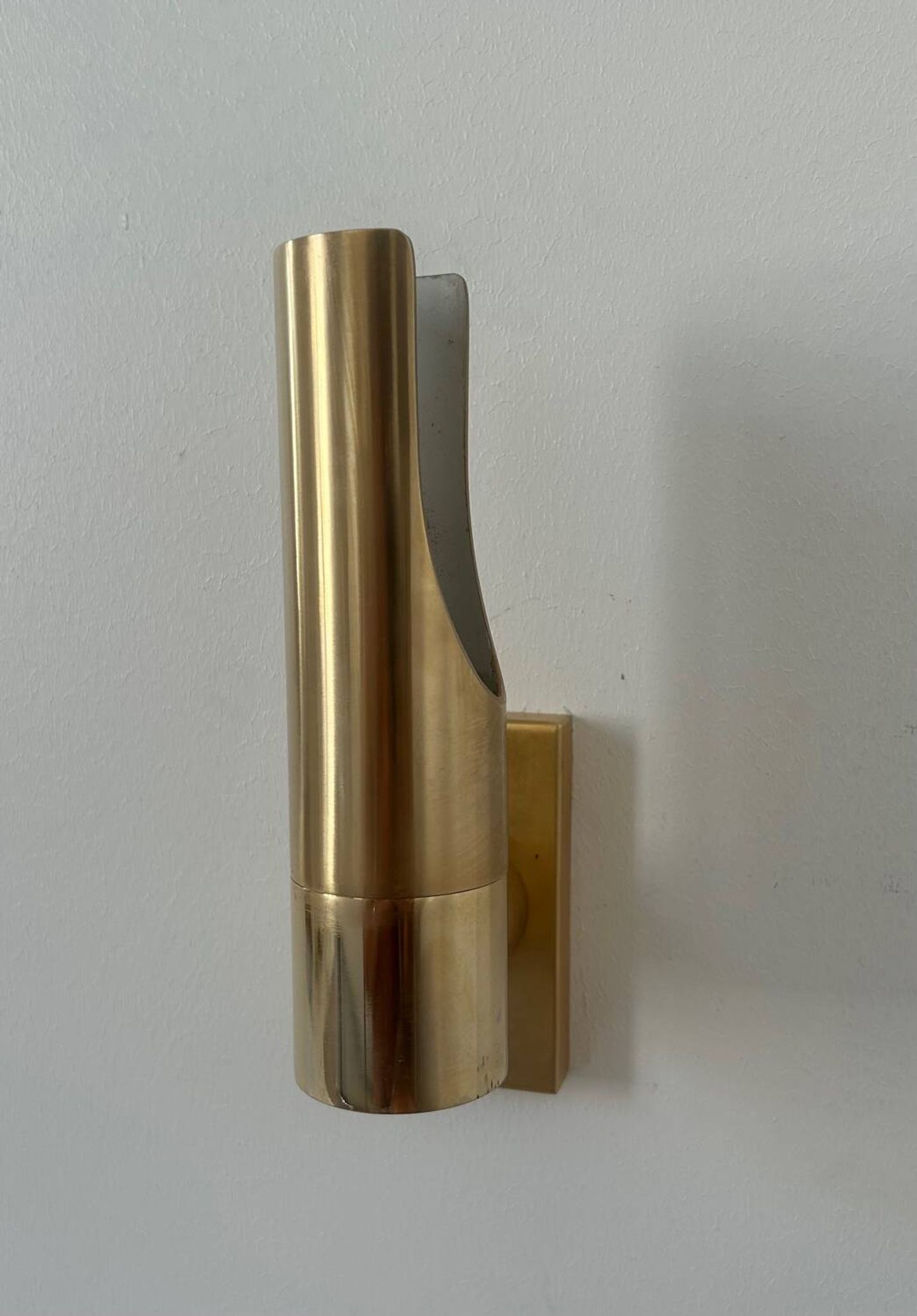 Pair of vintage adjustable brass wall lights, France 1970.