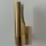 Pair of vintage adjustable brass wall lights, France 1970.