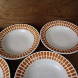 Set of 5 Digoin Sarreguemines deep plates, Capri model