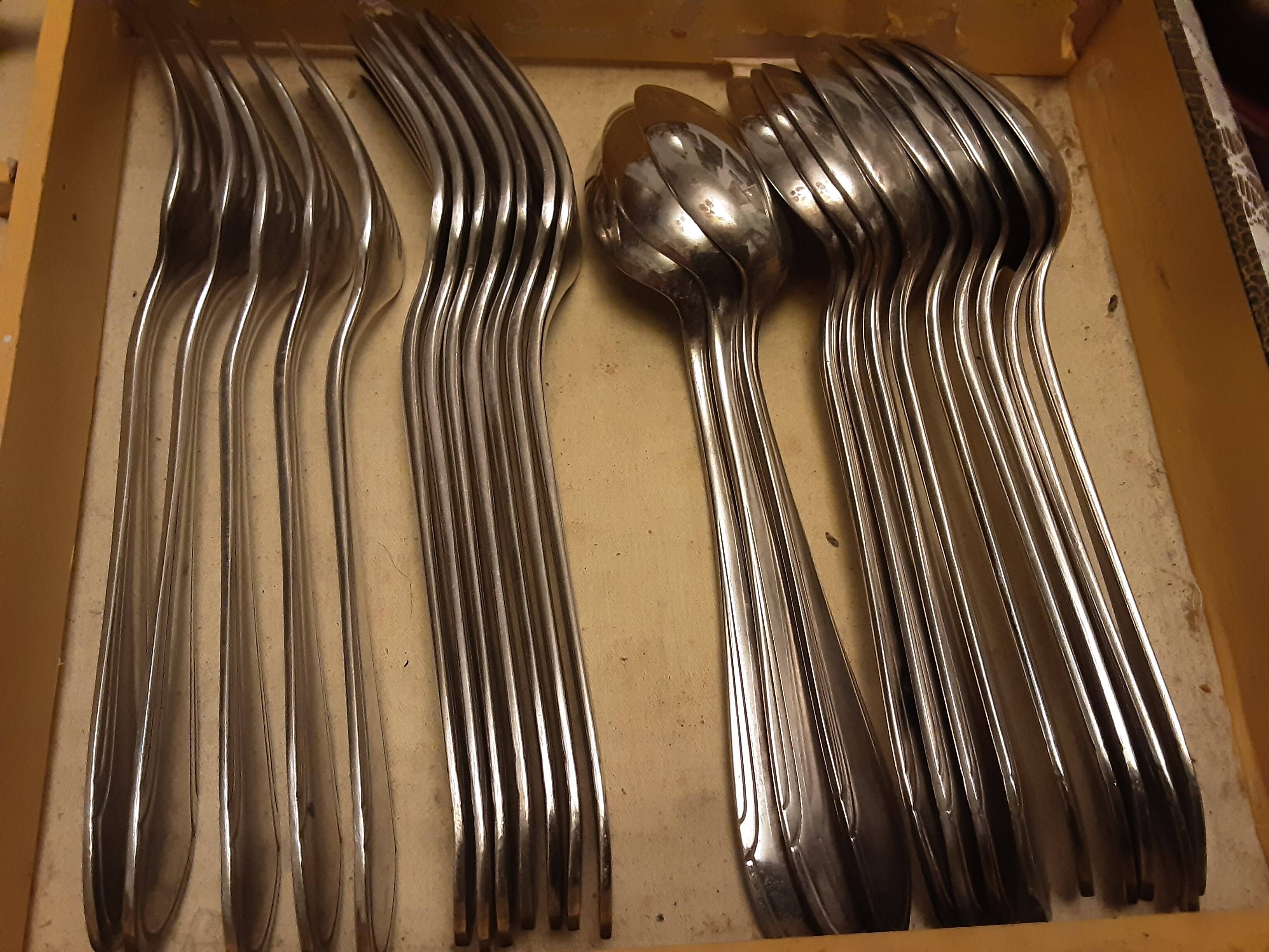 Silver metal cutlery ercuis art deco