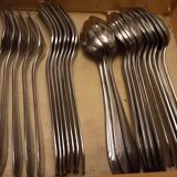 Silver metal cutlery ercuis art deco