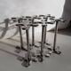 Set of 6 stainless steel knife rests by Chabanne in its original box.