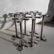 Set of 6 stainless steel knife rests by Chabanne in its original box.