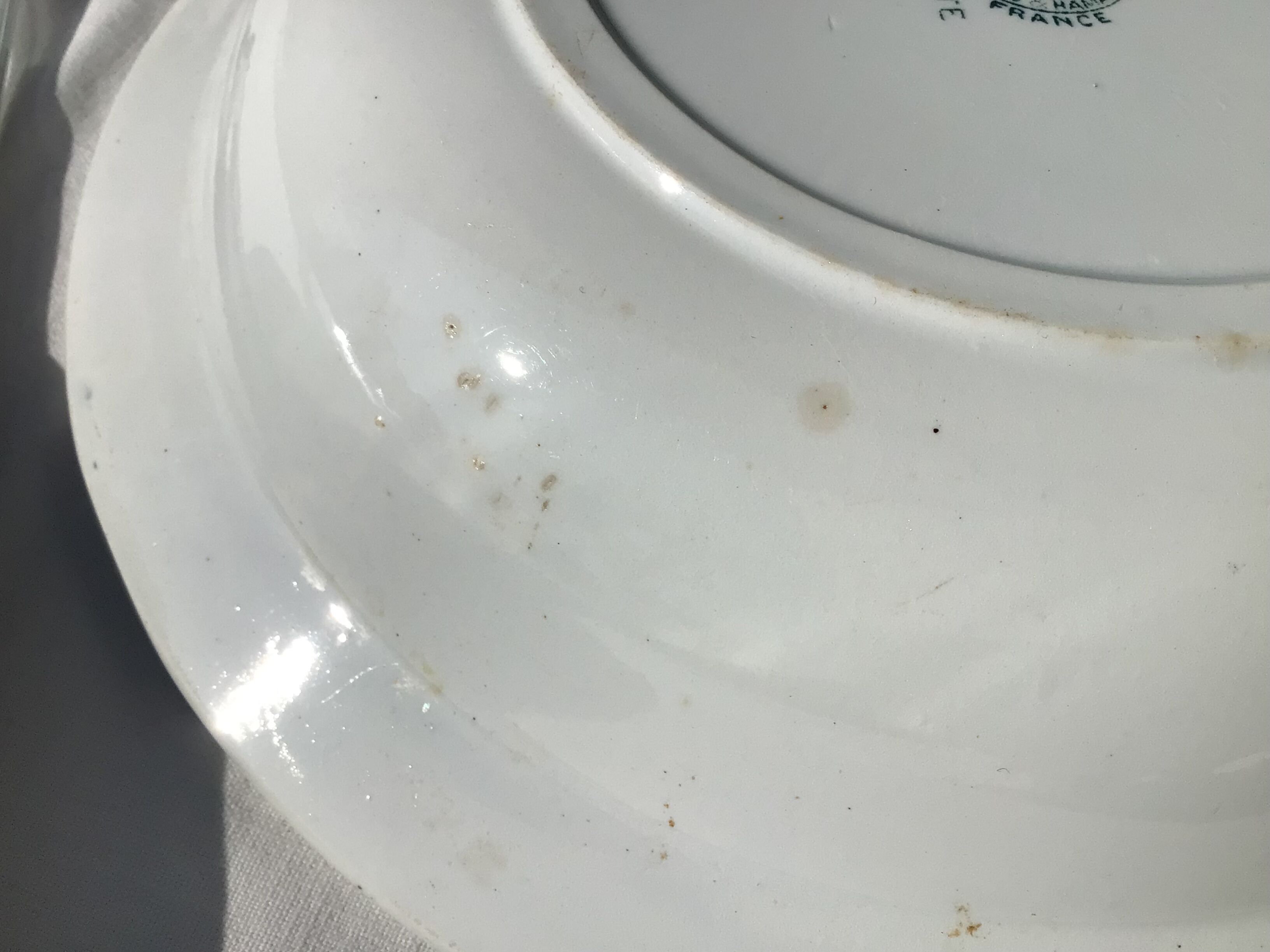 2 Plates Terre de Fer Moulin des Loups Georgette dark green diameter 28cm