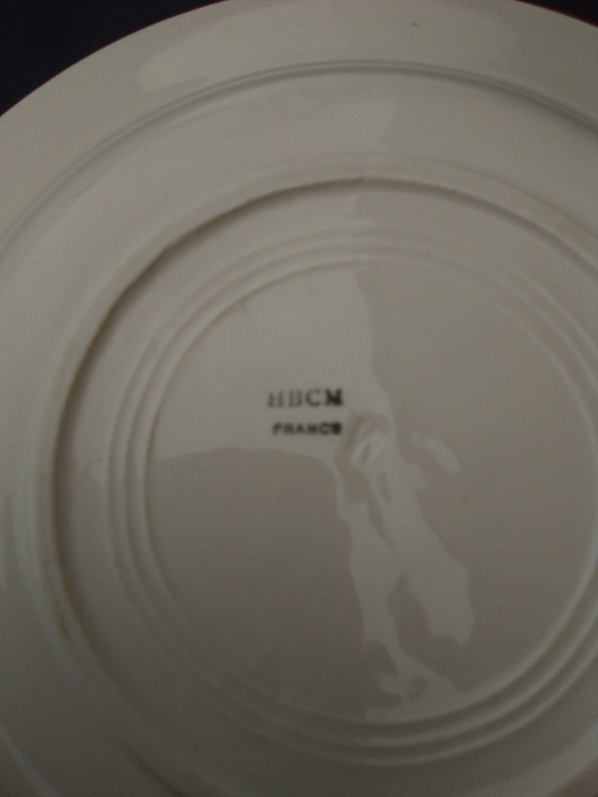 2 hollow plates in earthenware HBCM Creil Montereau diam 23 cm