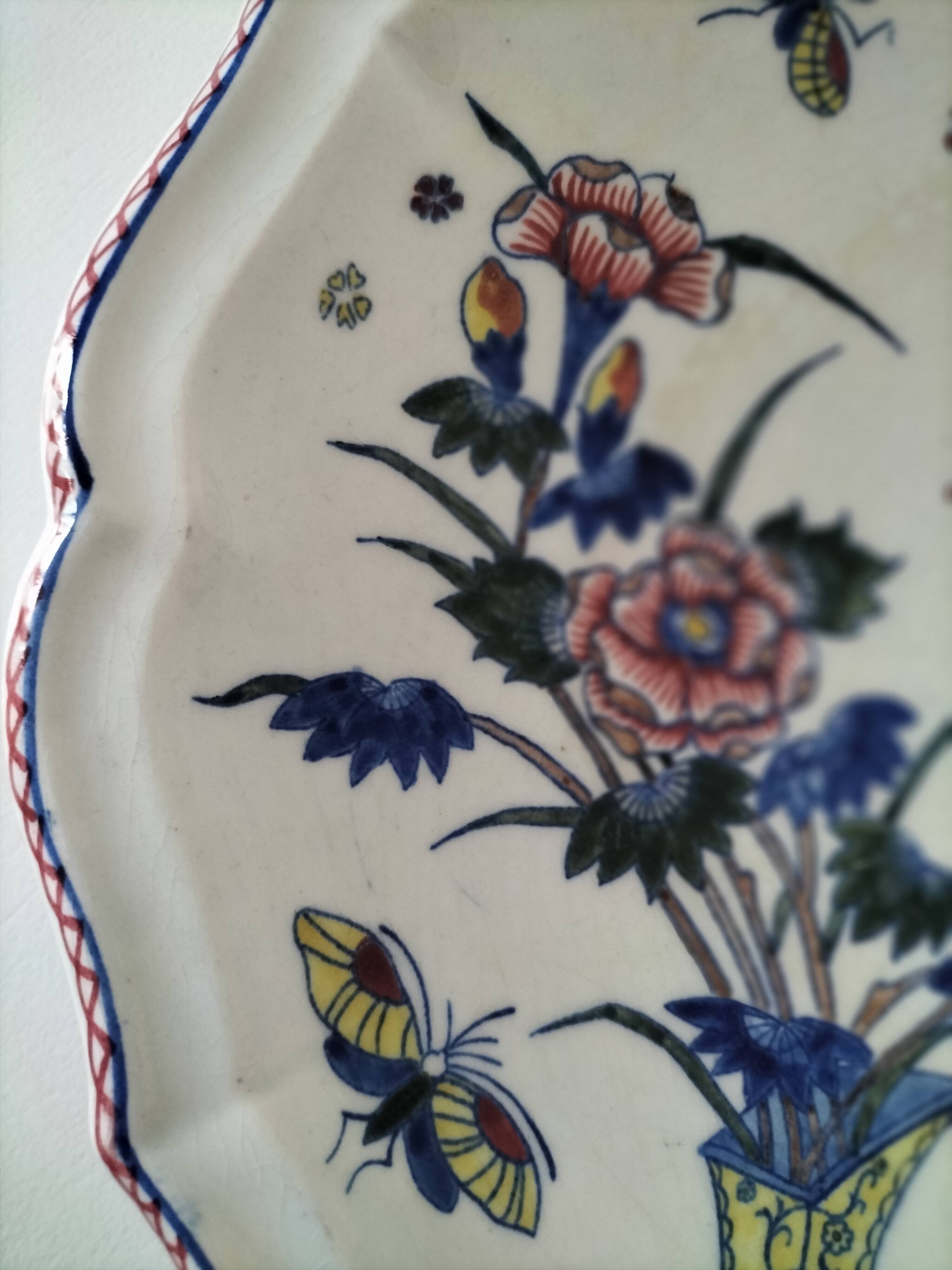 Desvres faience plate – Decoration on both sides – Circa 1890-1910
