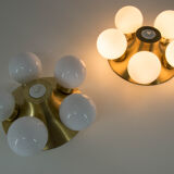 Mid-Century Flushmount or Wall Light by Elektroinstala Decin, 1970s, Set of Two