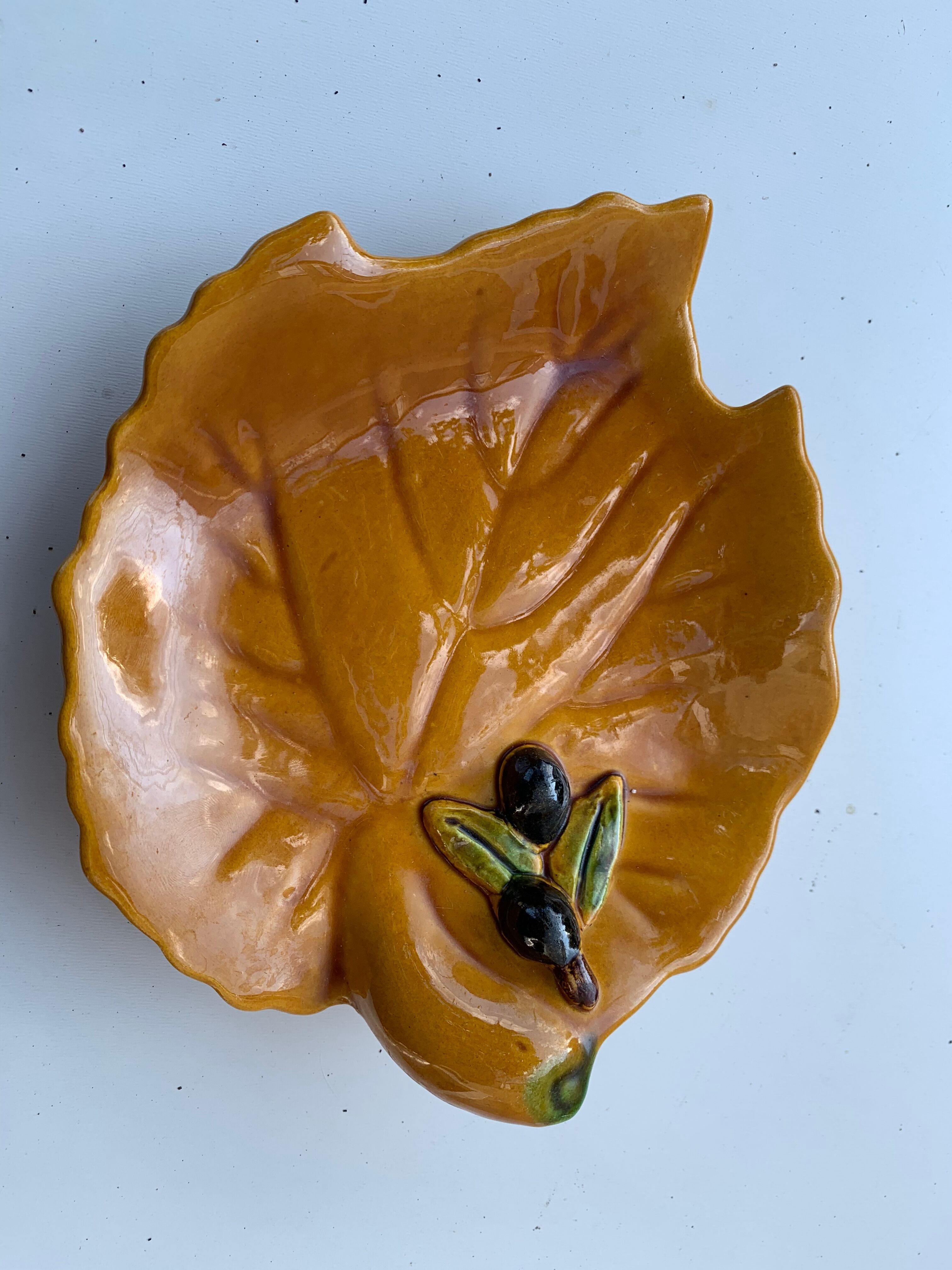 Empty pocket slurry ceramic enamelled ochre model vintage olives