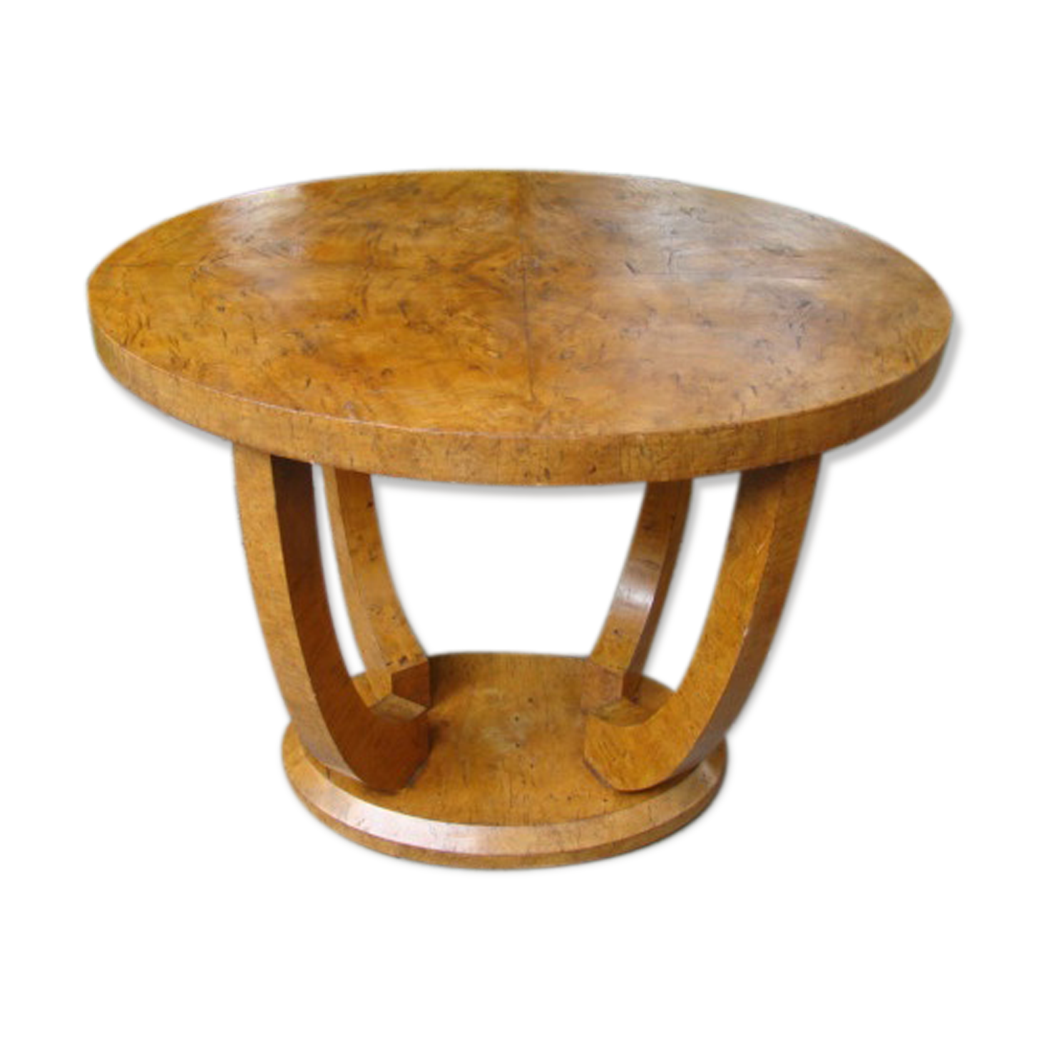 Oval coffee table Art Deco Walnut Burr