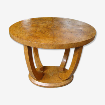 Oval coffee table Art Deco Walnut Burr