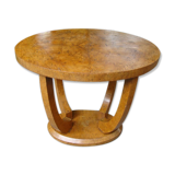 Oval coffee table Art Deco Walnut Burr