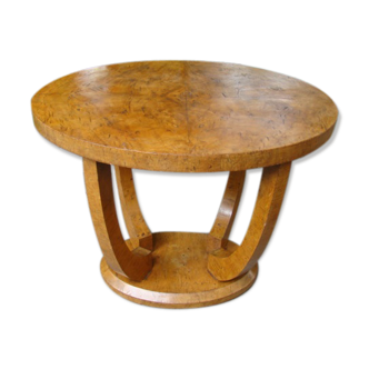 Oval coffee table Art Deco Walnut Burr