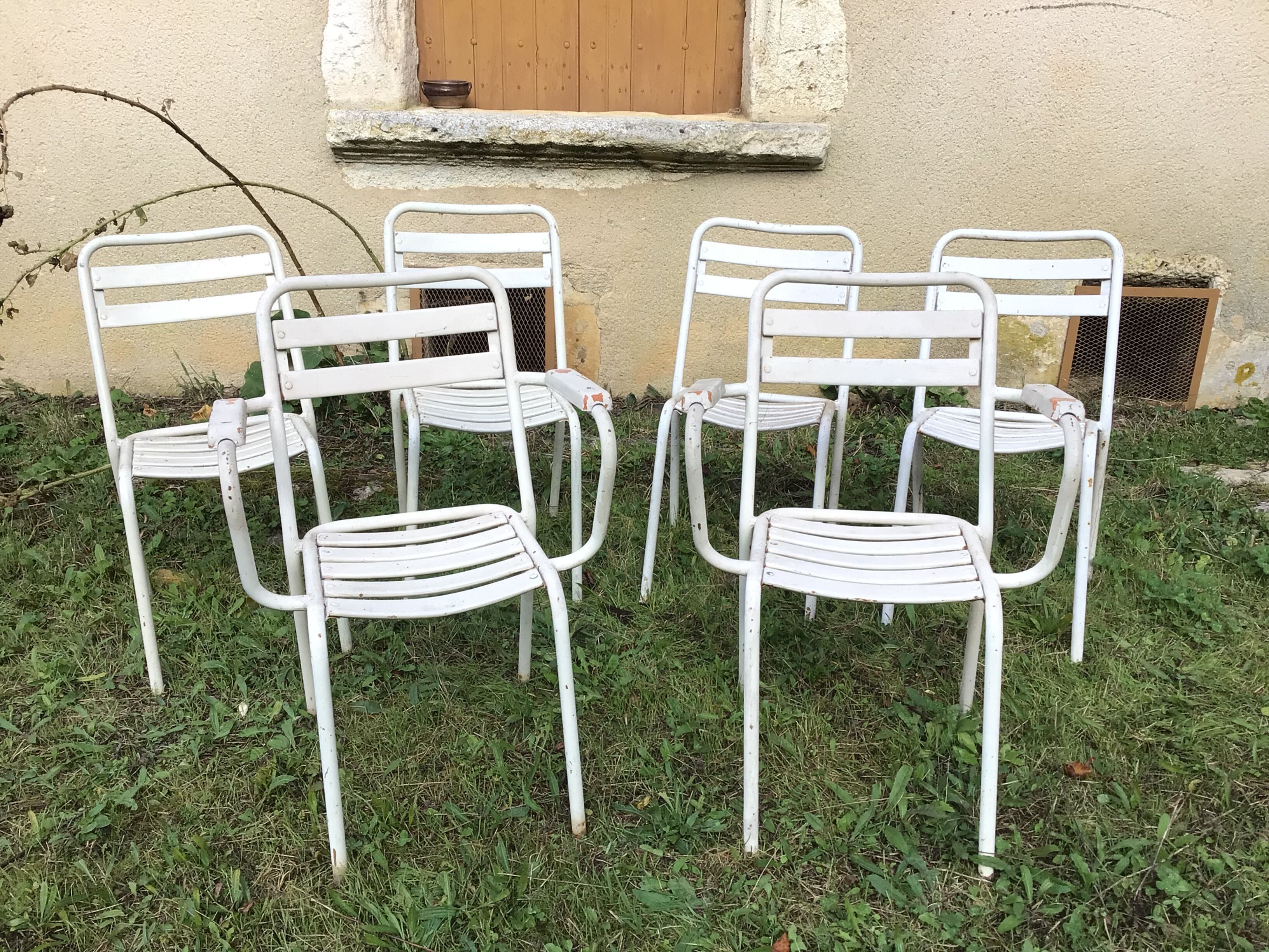 Ensemble de chaises et fauteuils de jardin Tolix 1950
