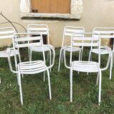 Set of chairs and garden armchairs Tolix 1950