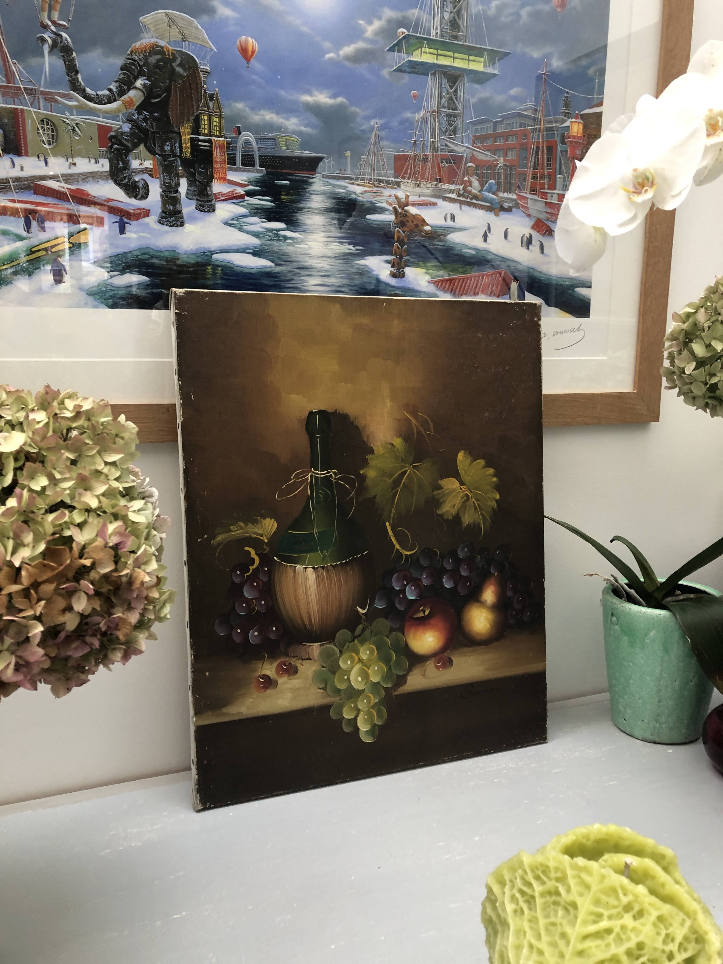 Still life painting with fruits