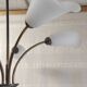 5-light chandelier in metal and opaline - mid-20th century