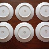 6 Limosa hard porcelain dessert plates (Limoges)