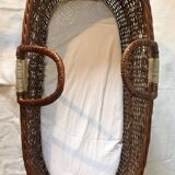 Large woven wicker bassinet