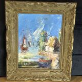 Haitian School 20th Century - Raoul Viard (referenced) - Marine Oil on panel