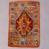 Old turkish Oushak rug 125x84 cm vintage carpet