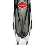 Murano Faceted Glass Vase with Grey Inner Core – Italy, 20 cm