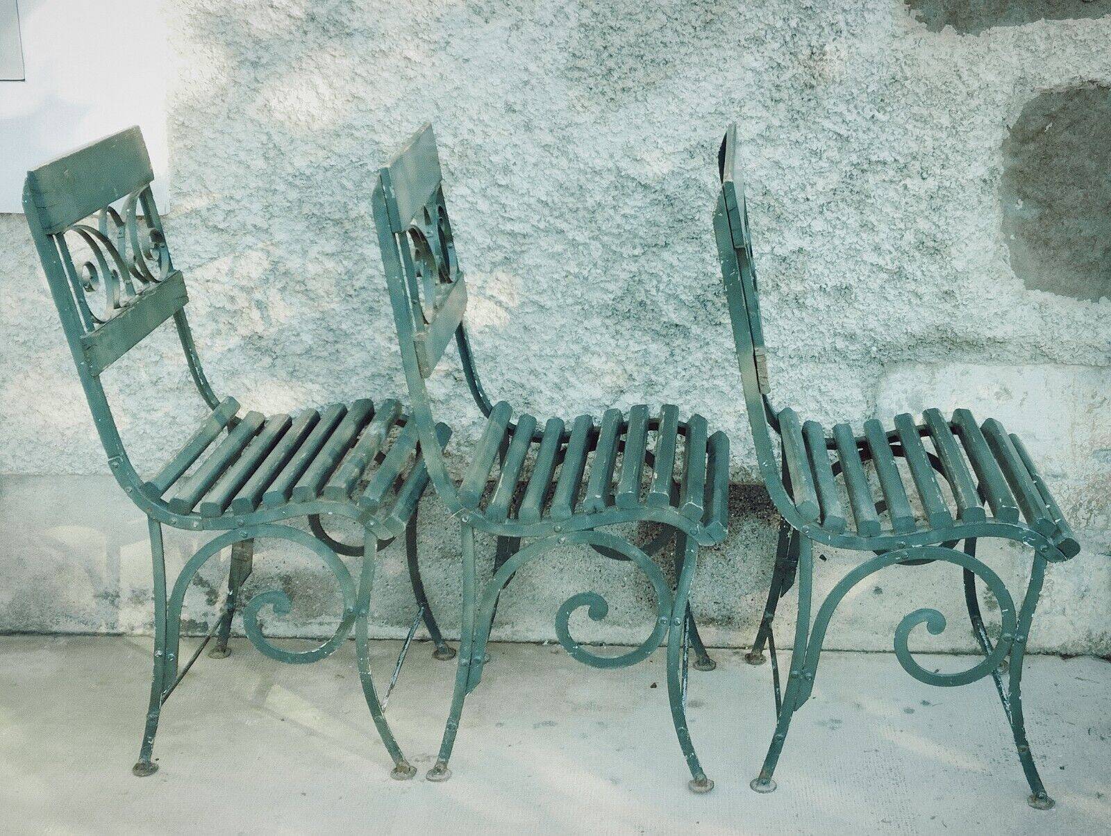 Garden furniture set with 6 chairs, known as Vichy? Art Nouveau 1880?