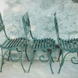 Garden furniture set with 6 chairs, known as Vichy? Art Nouveau 1880?