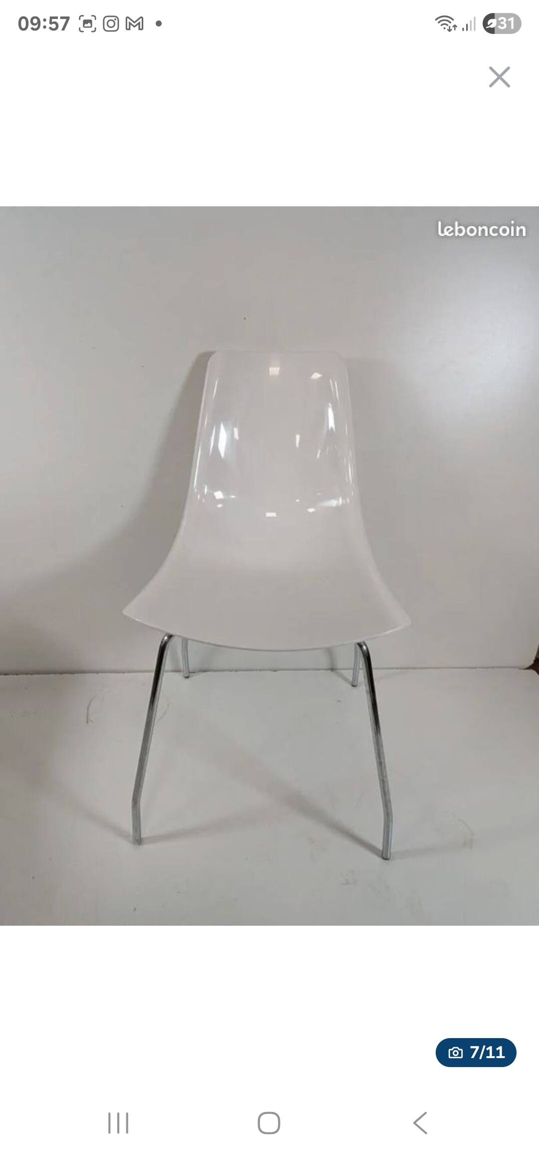 Industrial chair with fibreglass shell, chrome steel base – 1960