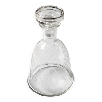 Vintage Bell Shaped Glass Decanter with Stopper: Mid-Century Italian Carafe