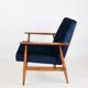 Armchair 'Lis', 1970s navy blue design by Henryk Lis