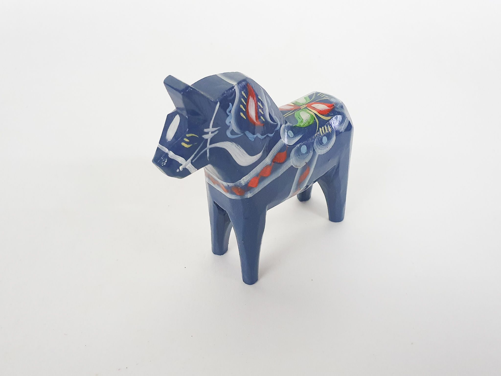 Handpainted blue Nils Olsson, "Dala" horse, Sweden 1960's