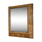 Miroir mural rectangulaire en rotin
