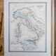 L'Italie ancienne, carte ancienne, imprimée en 1852.
