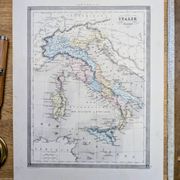 L'Italie ancienne, carte ancienne, imprimée en 1852.