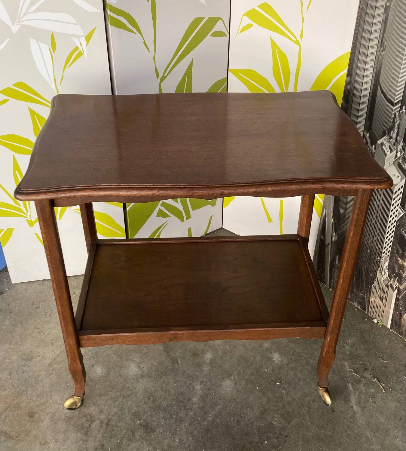 Serving trolley or mobile oak maid, mid-20th century