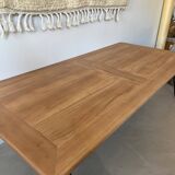 Wooden coffee table with metal legs