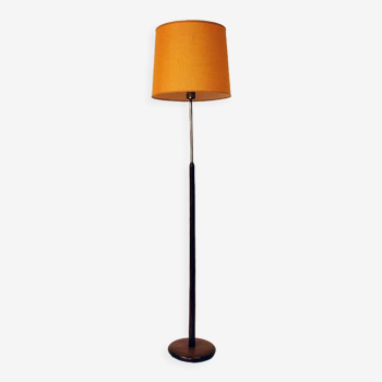 Lampadaire vintage en palissandre et laiton par Nybro Armatur fabrik -Suède 1950s