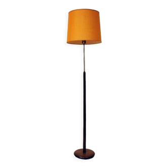 Lampadaire vintage en palissandre et laiton par Nybro Armatur fabrik -Suède 1950s