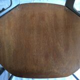 industrial chairs in brushed aluminum and wood year 80