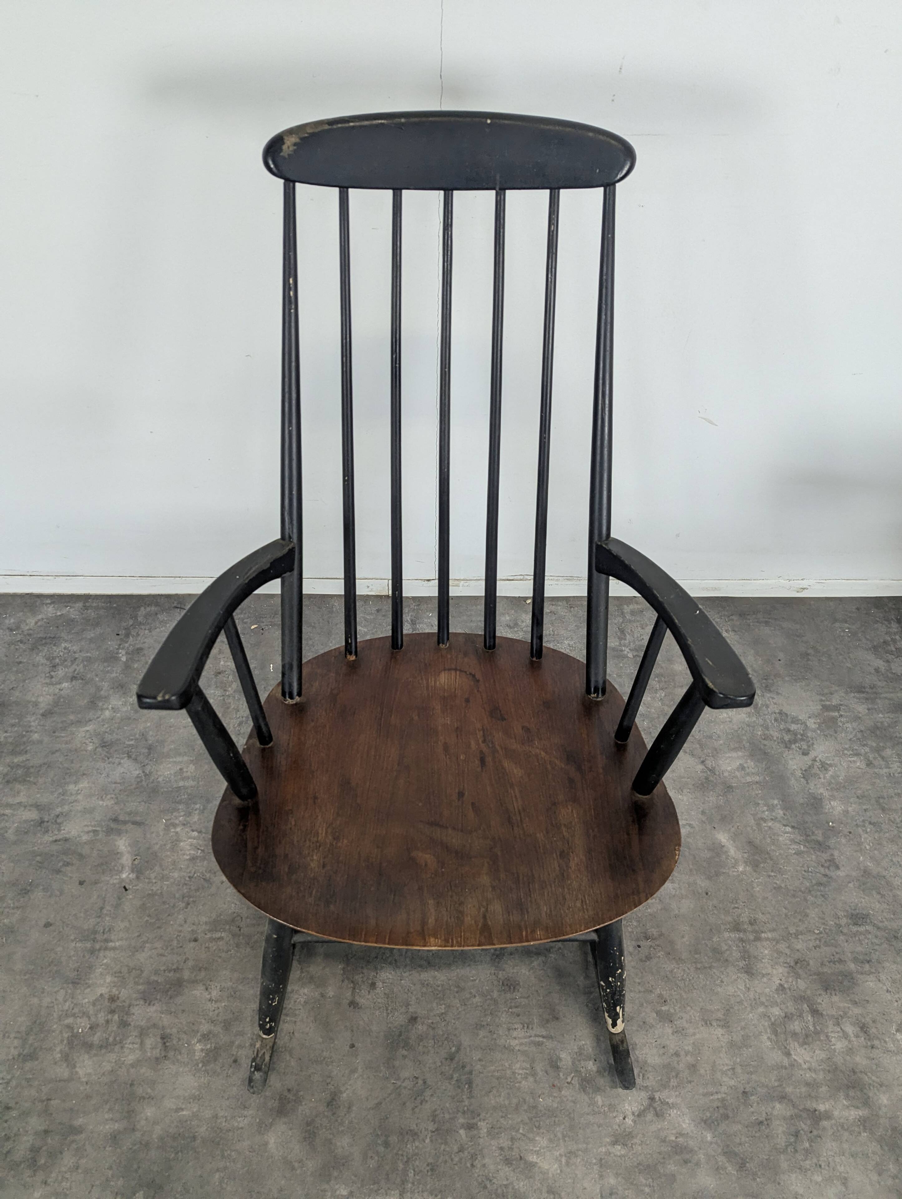 Teak Rocking Chair by Ilmari Tapiovara for Asko