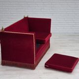 1970s, Danish "Spanish" sofa, original condition, furniture velour, ash wood legs.