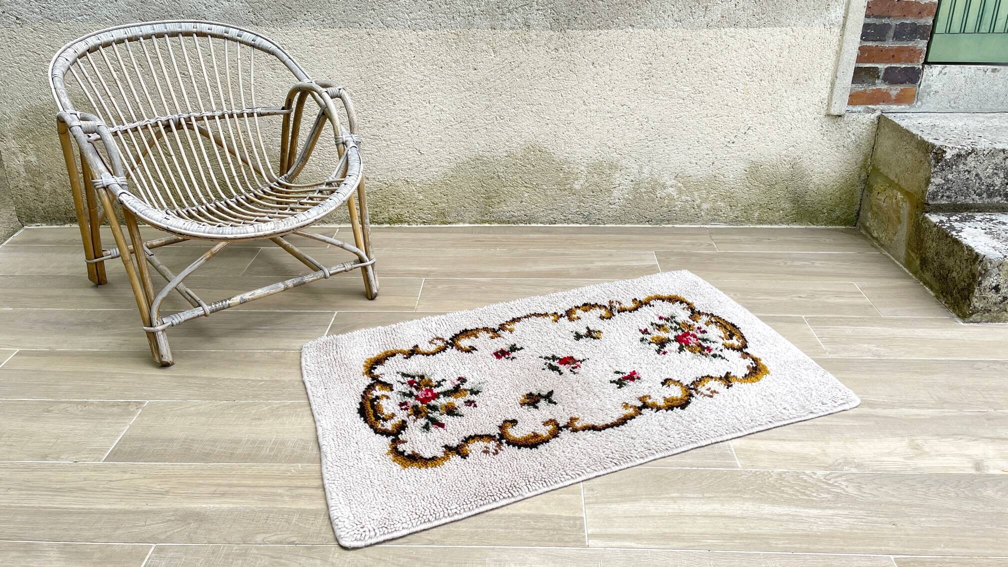 TAPIS Pure WOOL 1970s - 110 x 69cm