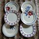 6 mismatched antique dinner plates