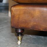 Howard & Son leather canapé, restored vintage, 3-seater