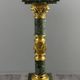 Pair of green marble columns, gilded bronze and gilded brass, 20th Century