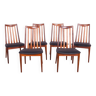 Leather and Teak Dining Chairs by Leslie Dandy for G-Plan, 1960s, Set of 6