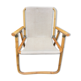 Rattan armchair and foldable canvas