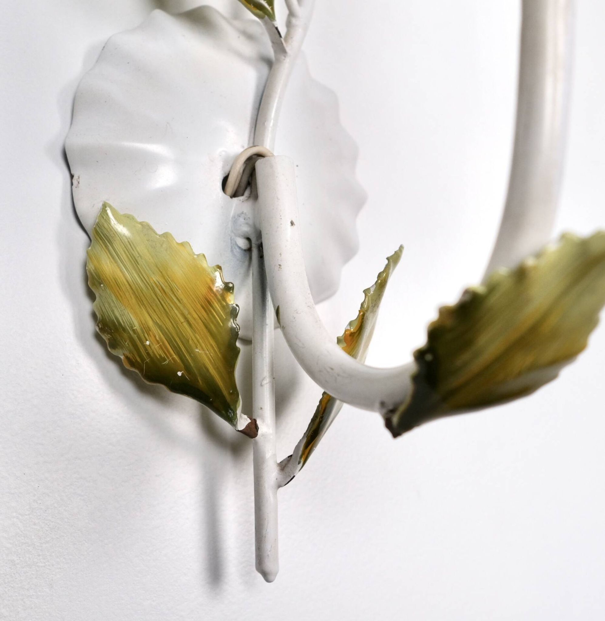 Pair of metal flower sconces, Italy, 1980s