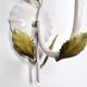 Pair of metal flower sconces, Italy, 1980s