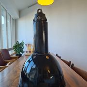 Czechoslovakian black industrial lamp from the 40s/50s called Bauhausde